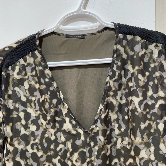 Ikks camouflage leopard dress long sleeve size médium - Picture 4 of 9